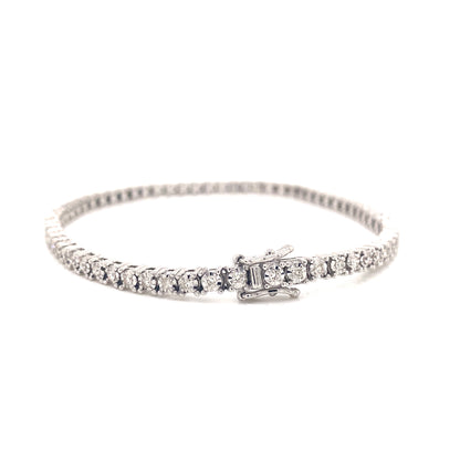 14k White Gold Prong Set Diamond Tennis Bracelet