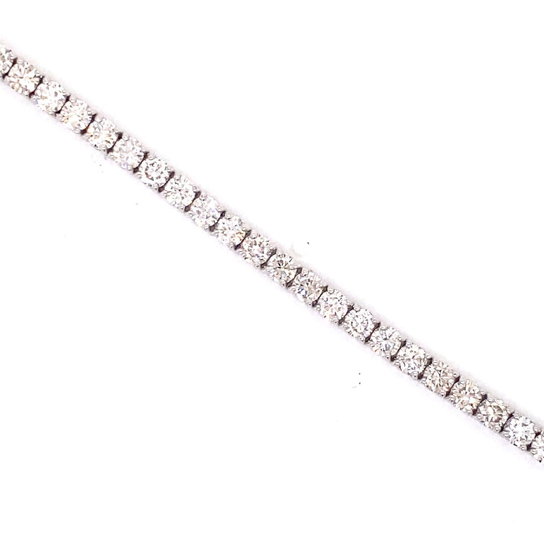 14k White Gold Round Cut Unisex Diamond Tennis Bracelet 