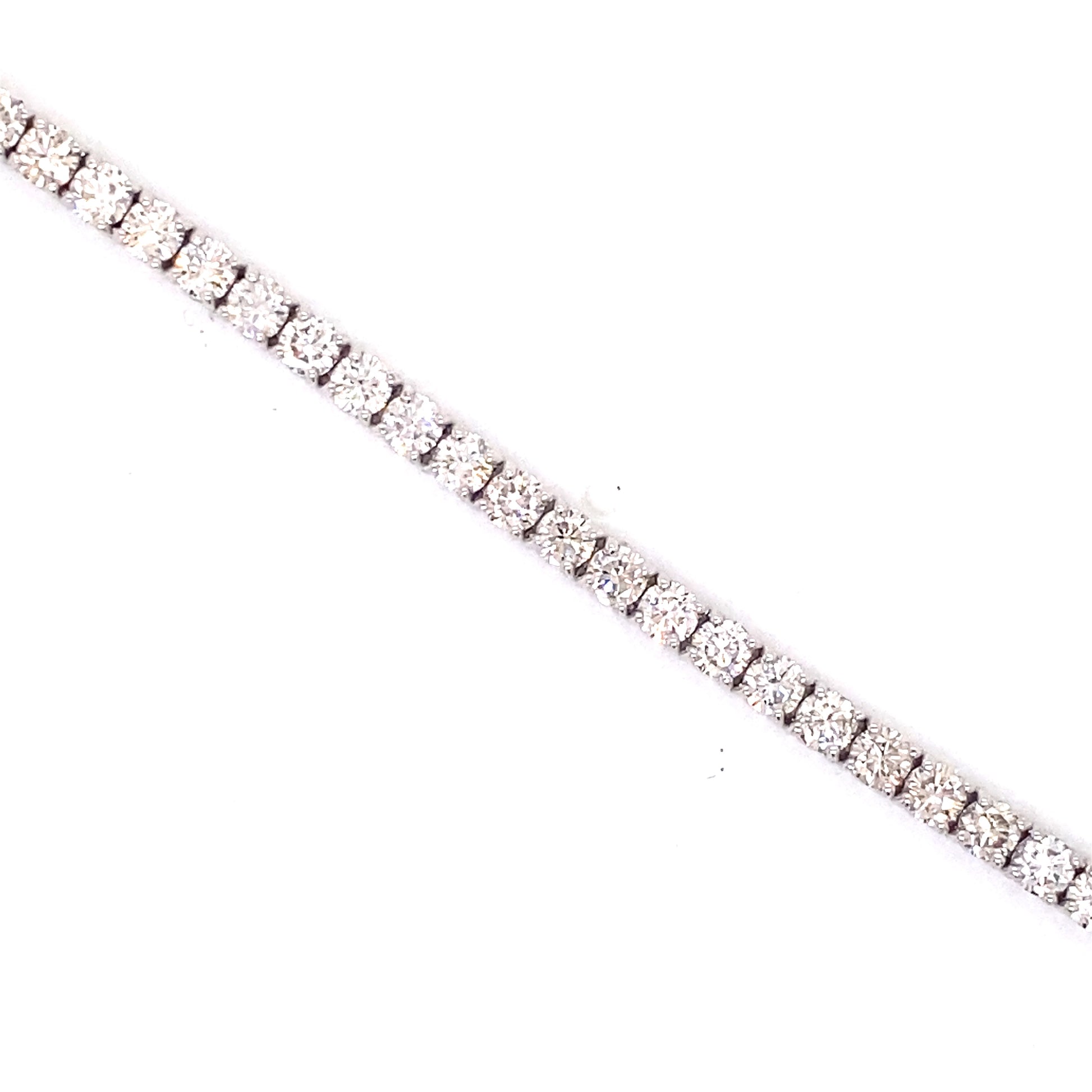 14k White Gold Round Cut Unisex Diamond Tennis Bracelet 