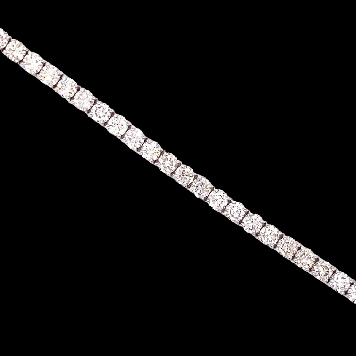 14k White Gold Round Cut Unisex Diamond Tennis Bracelet 