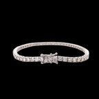 14k White Gold Round Cut Unisex Diamond Tennis Bracelet 
