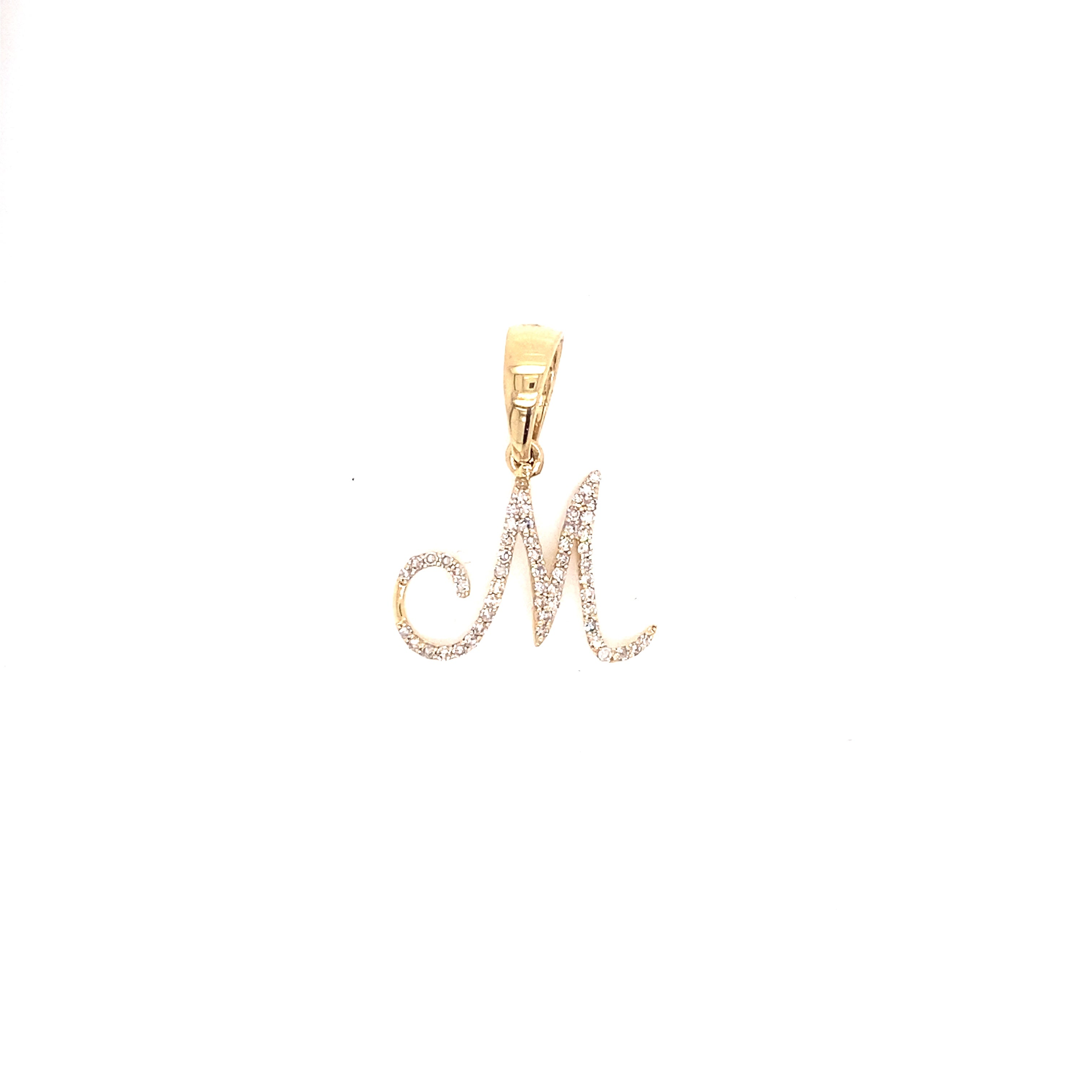 14k Gold Diamond Script Initial Pendant – Rocco's Jewelry