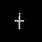 14k White Gold and Diamond Cross with Necklace