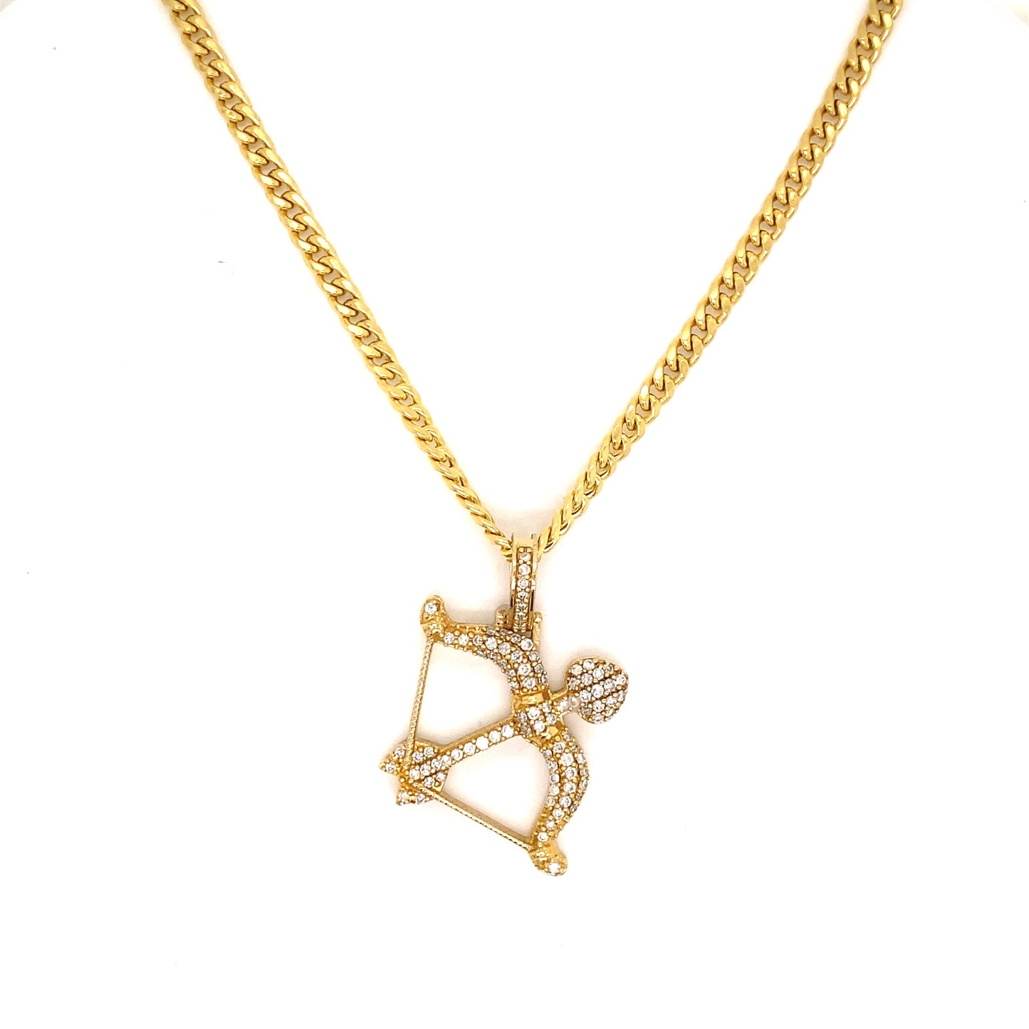 Bow and Arrow Diamond Pendant in 14K