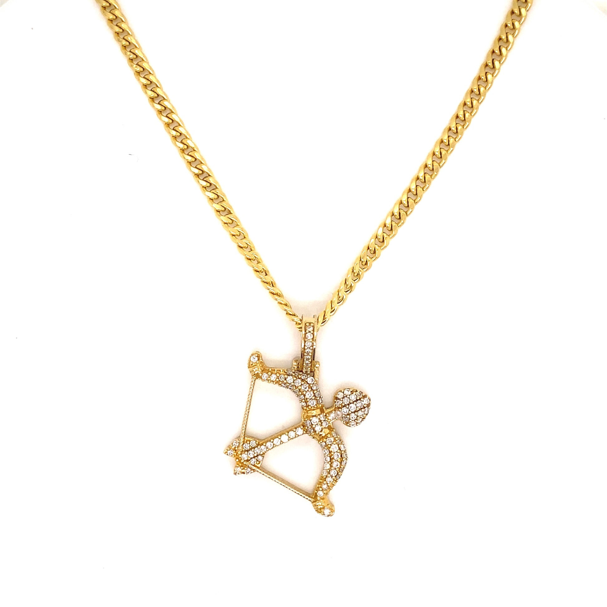 Bow and Arrow Diamond Pendant in 14K