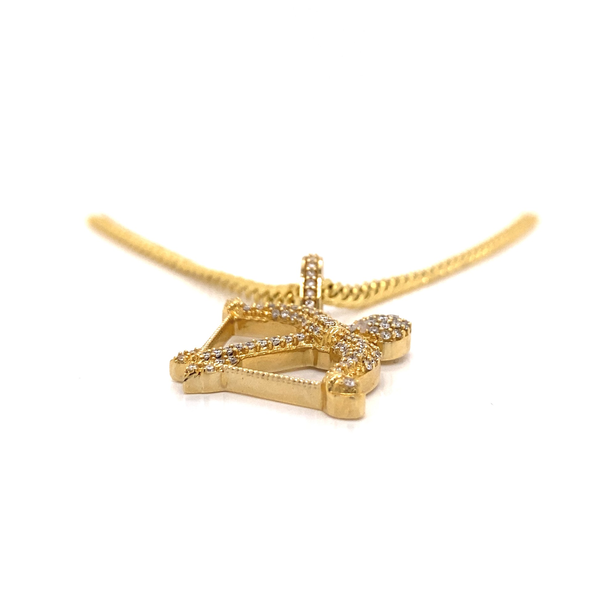 Bow and Arrow Diamond Pendant in 14K