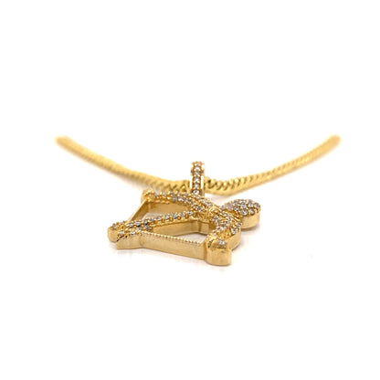 Bow and Arrow Diamond Pendant in 14K