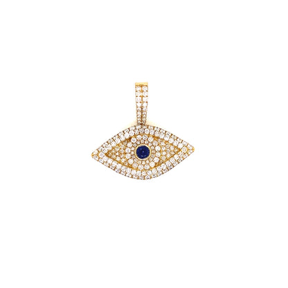 Evil Eye Diamond Pendant with Chain 14K