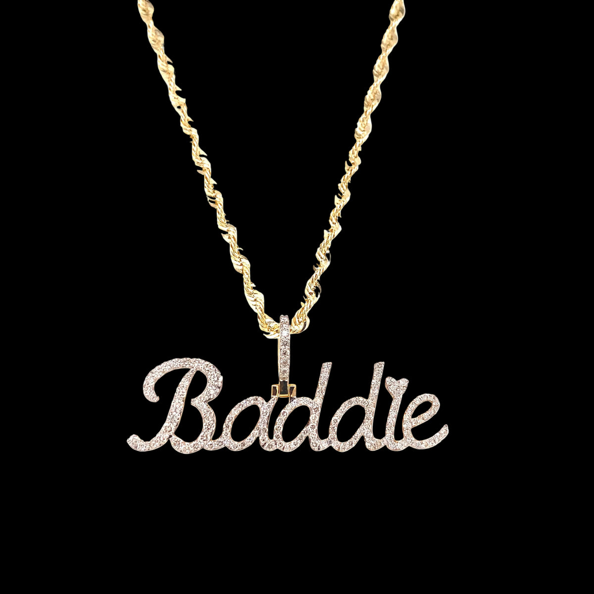 Baddie Diamond Pendant in 14k Gold