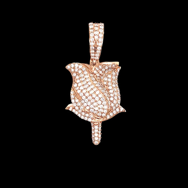 14k Rose Gold Diamond Flower
