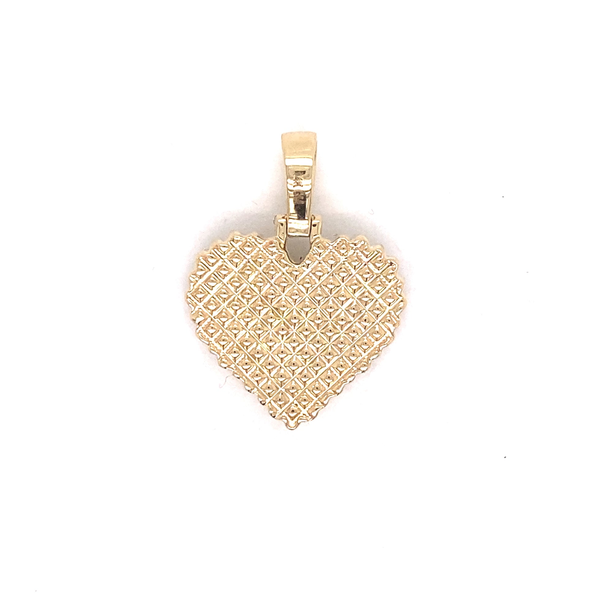 Pave Diamond Heart Pendant in 14K