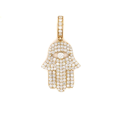 Open Eye Hamsa Pave Diamond Pendant