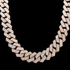 10MM Two-Tone Rose and White Diamond Cuban Chain