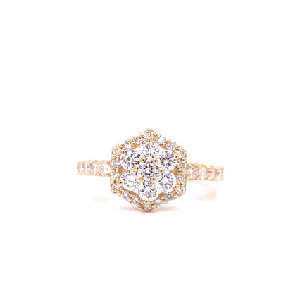 Flower Lily Diamond Ring