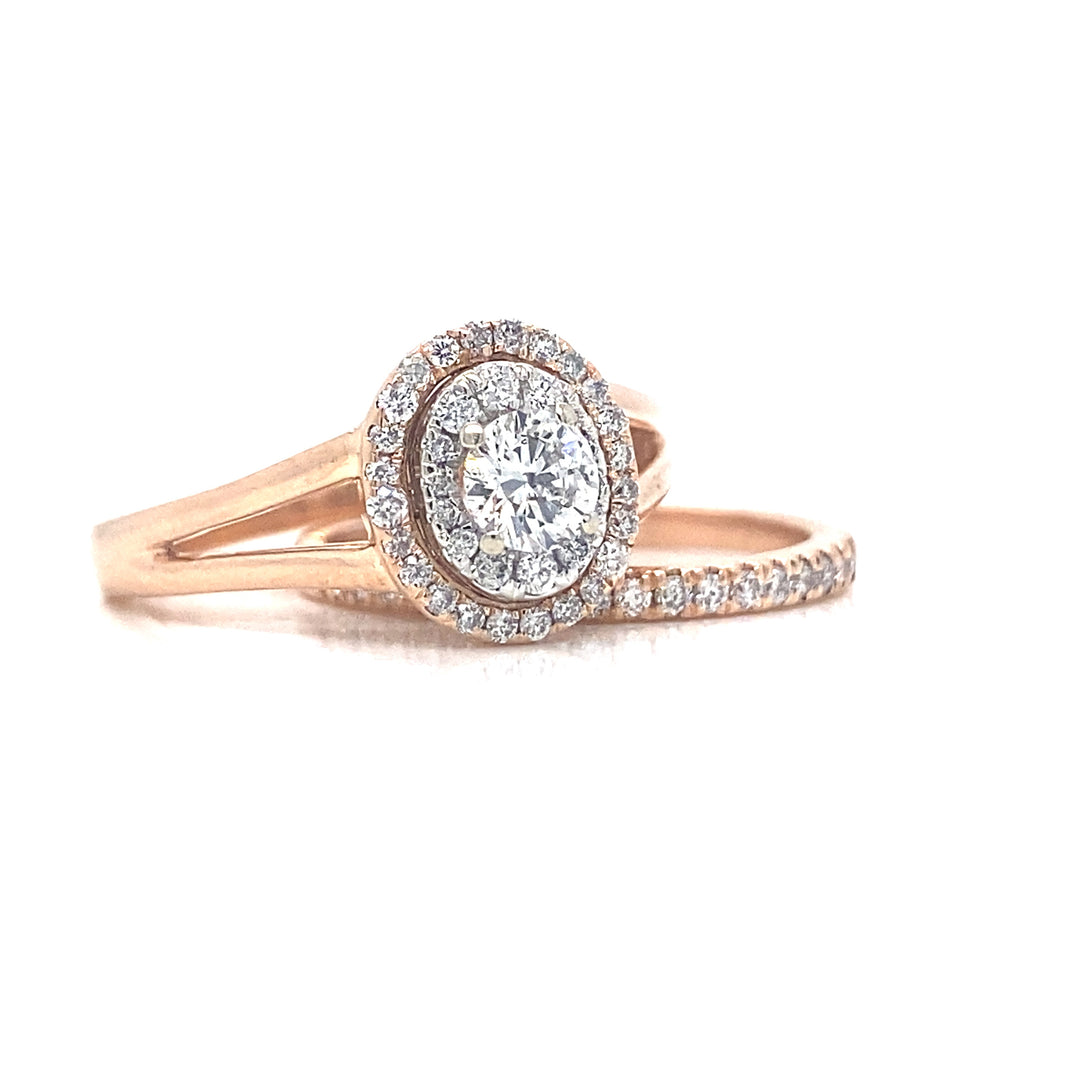 Rose Gold Diamond Ring Set