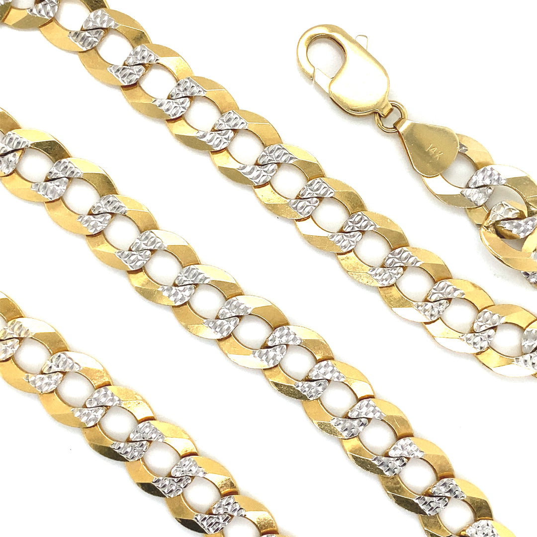 11MM Solid Two-Tone Curb Chain