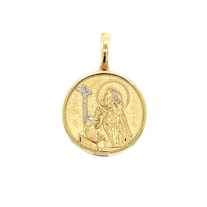 Mother Mary Prayer Pendant 14k Gold
