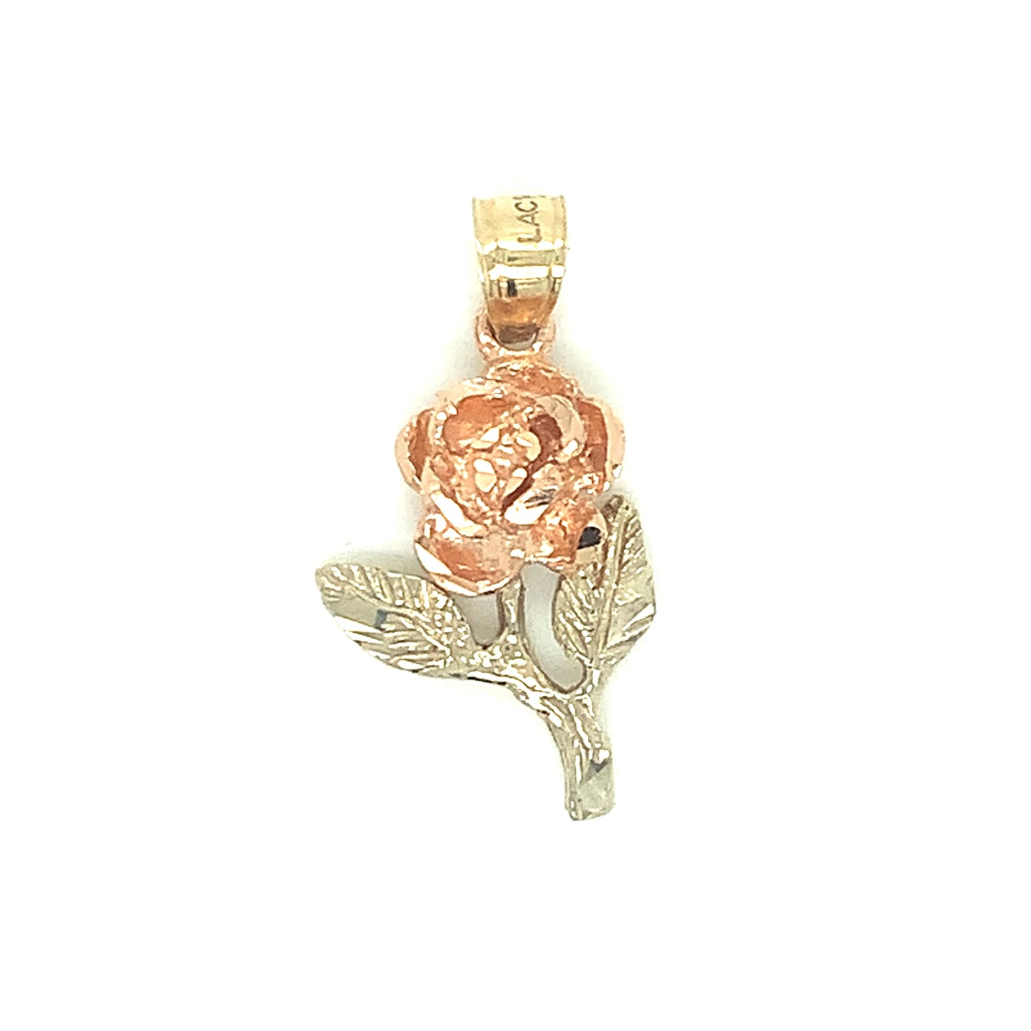 Small Two Tone Rose Pendant