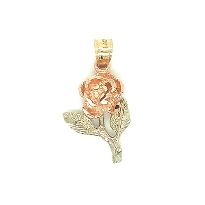 Small Two Tone Rose Pendant