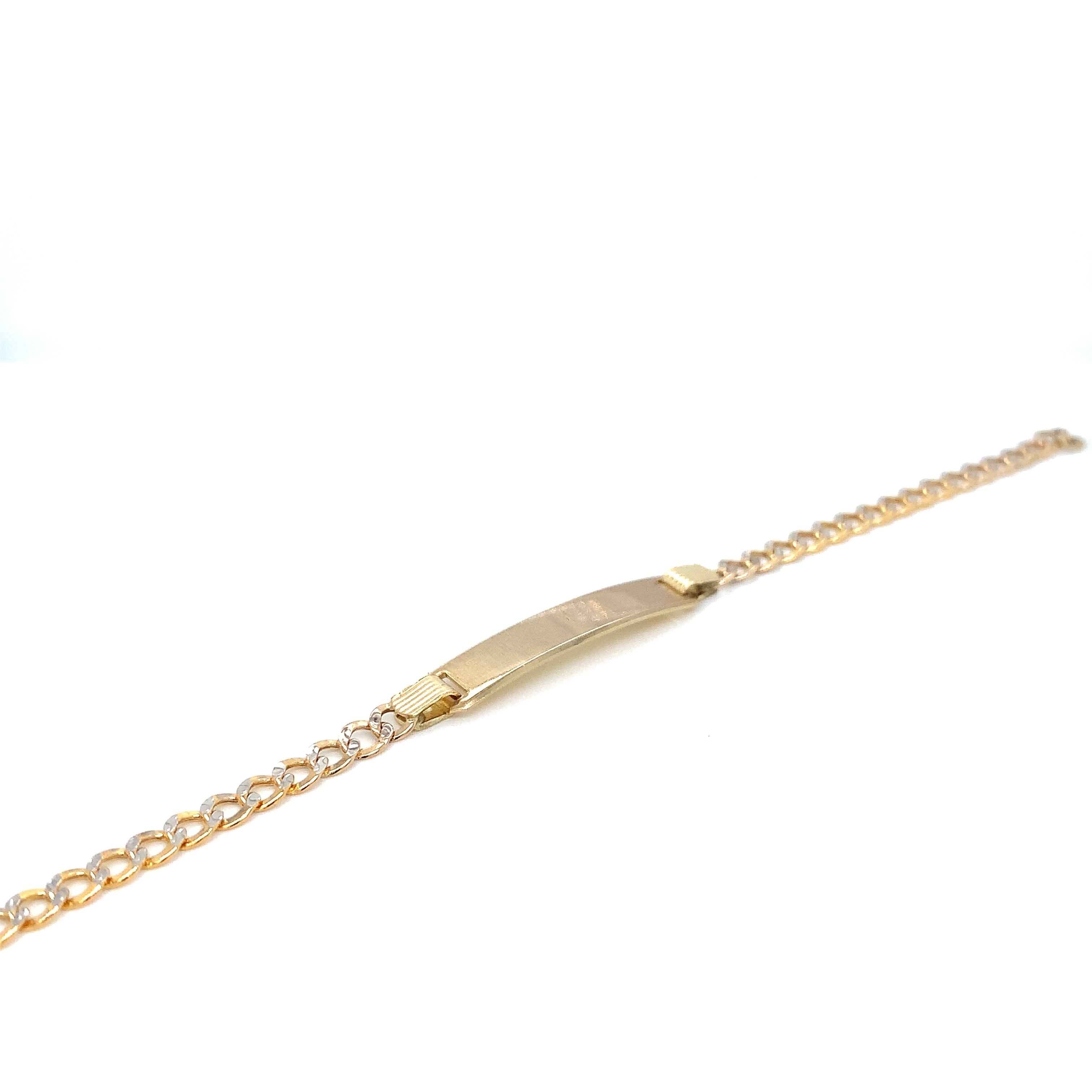 3.5MM Two-Tone Baby ID Bracelet – Rocco's Jewelry