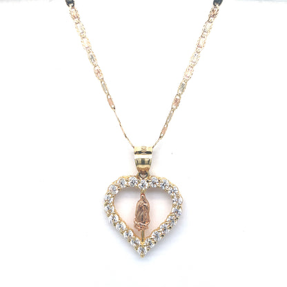 Heart Virgen de Guadalupe Pendant