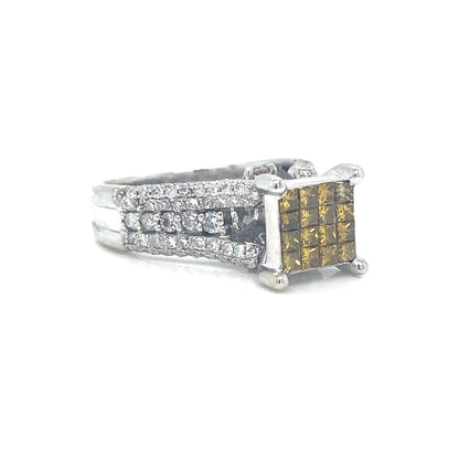 Canary Princess Cut Diamond Ring