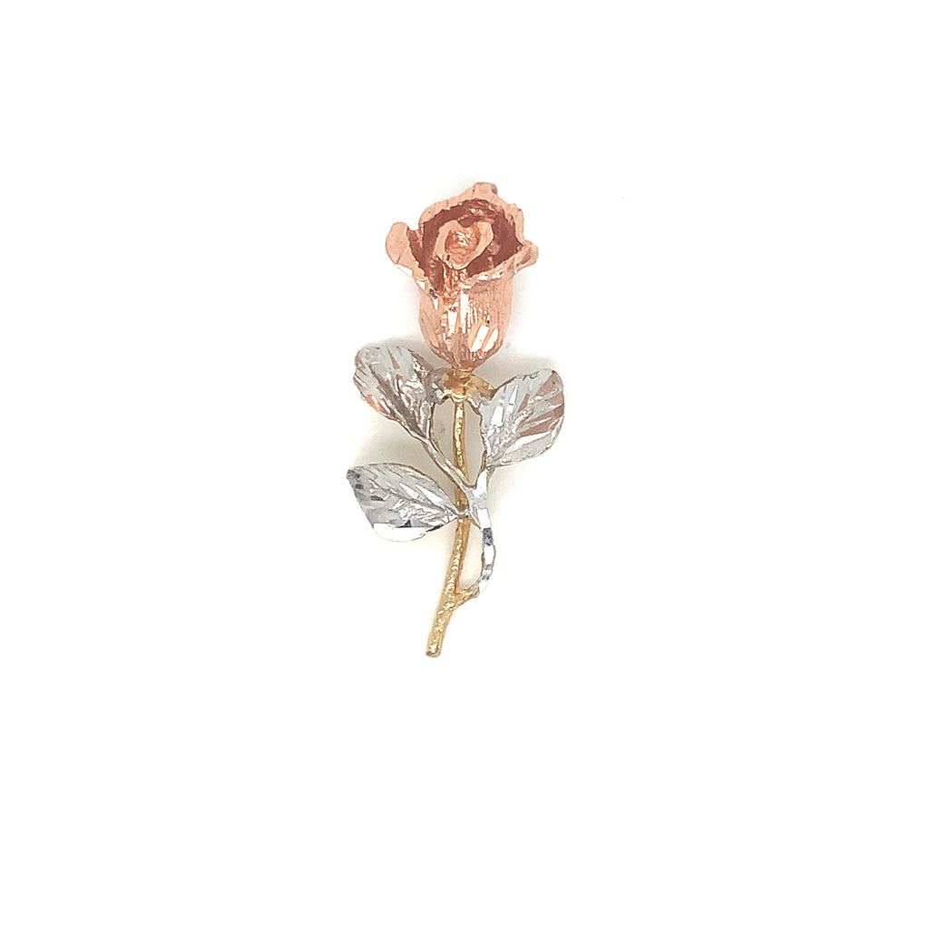Rose Pendant Jewelry 14k Gold Handmade Flower Pendant RS1-PG