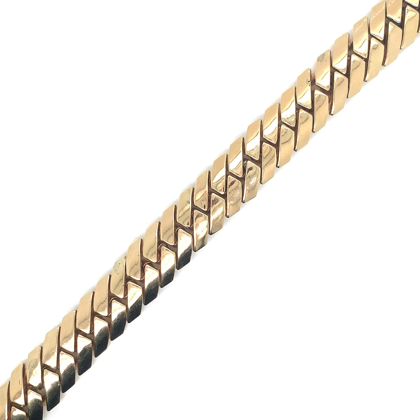 12MM Tight Cuban Link Bracelet 14k Gold