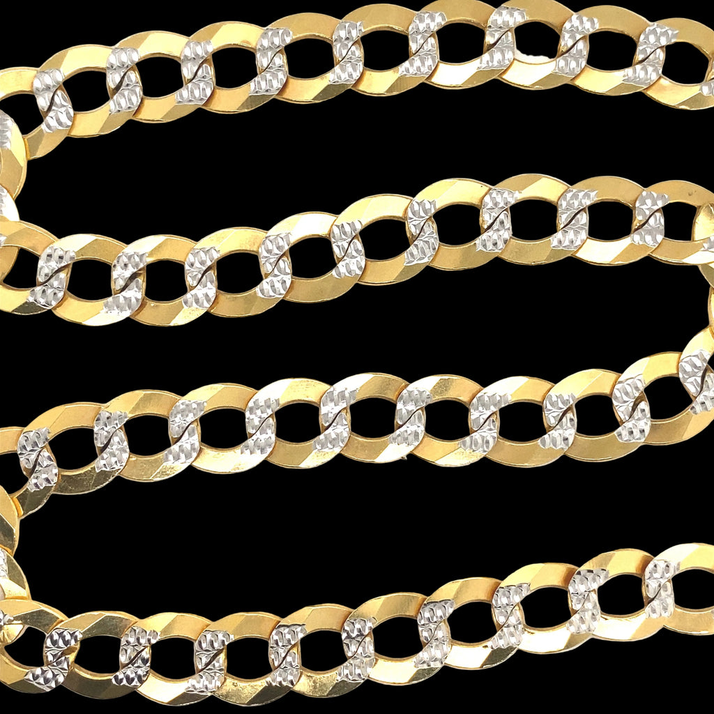 12MM Two-Tone Curb Cuban Chain