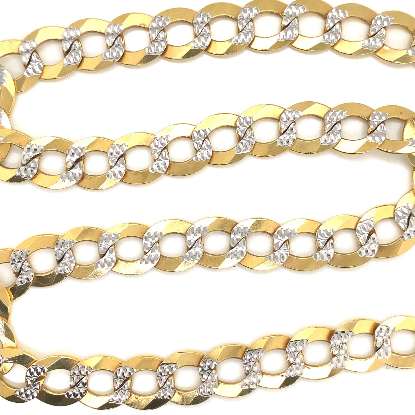 12MM Two-Tone Curb Cuban Chain