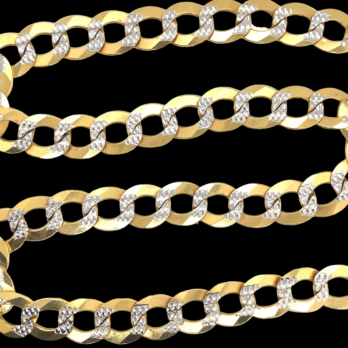 12MM Two-Tone Curb Cuban Chain