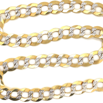 12MM Two-Tone Curb Cuban Chain