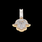 Baguette Diamond Hamsa Charm 14k Gold
