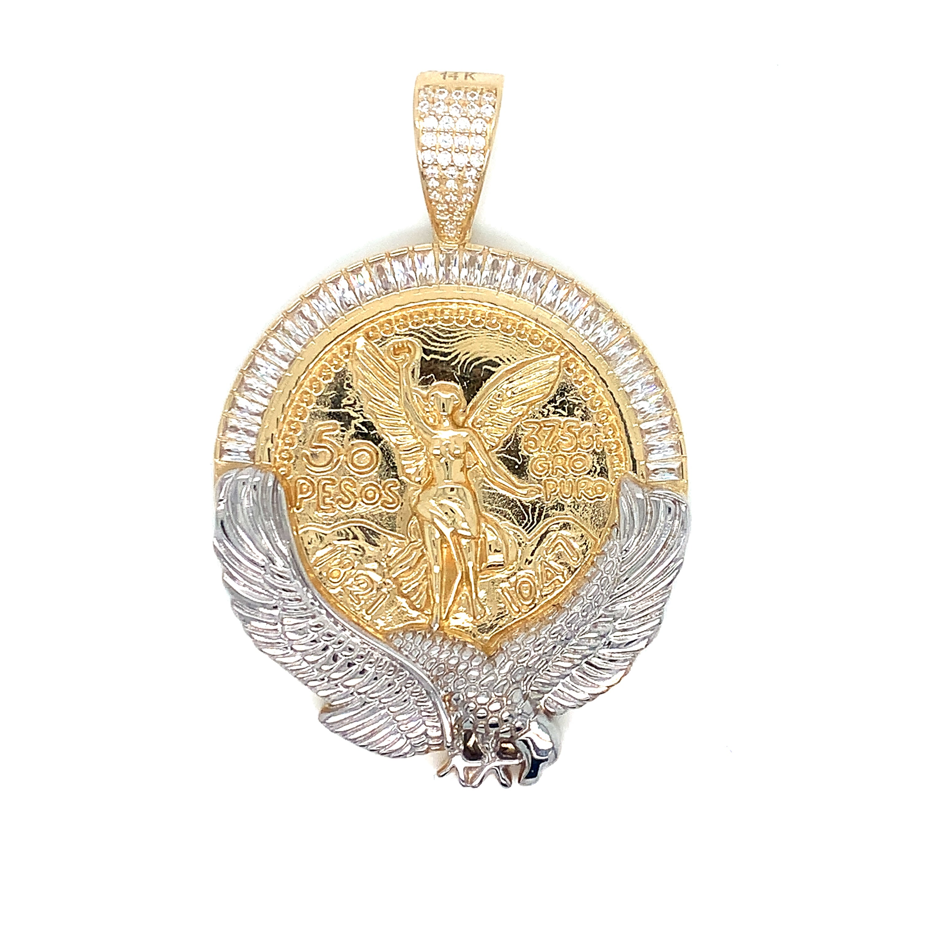 Gold peso online pendant