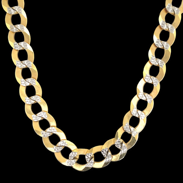 12MM Two-Tone Curb Cuban Chain