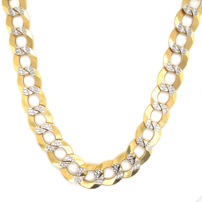 12MM Two-Tone Curb Cuban Chain