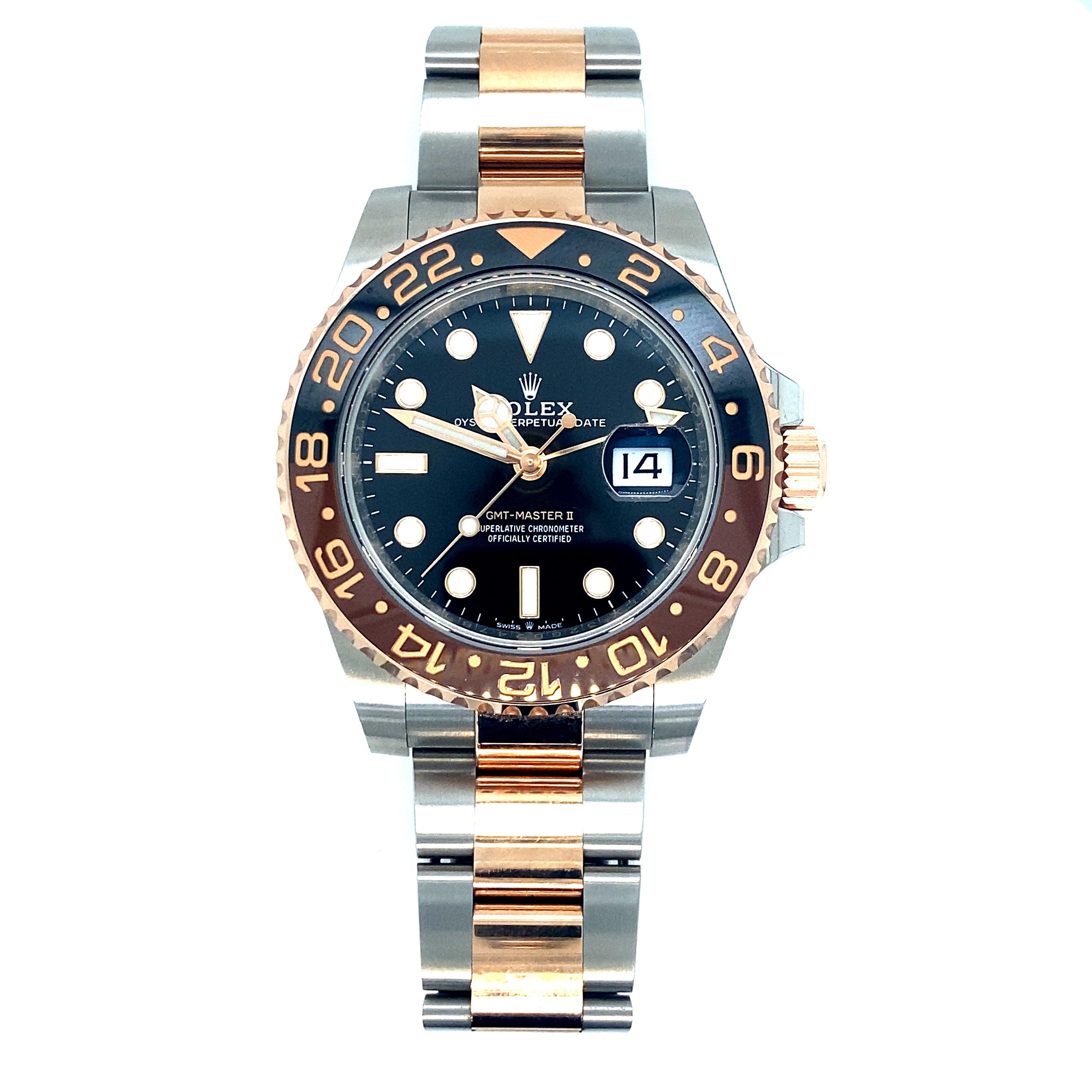 Rolex gmt two tone rose cheap gold