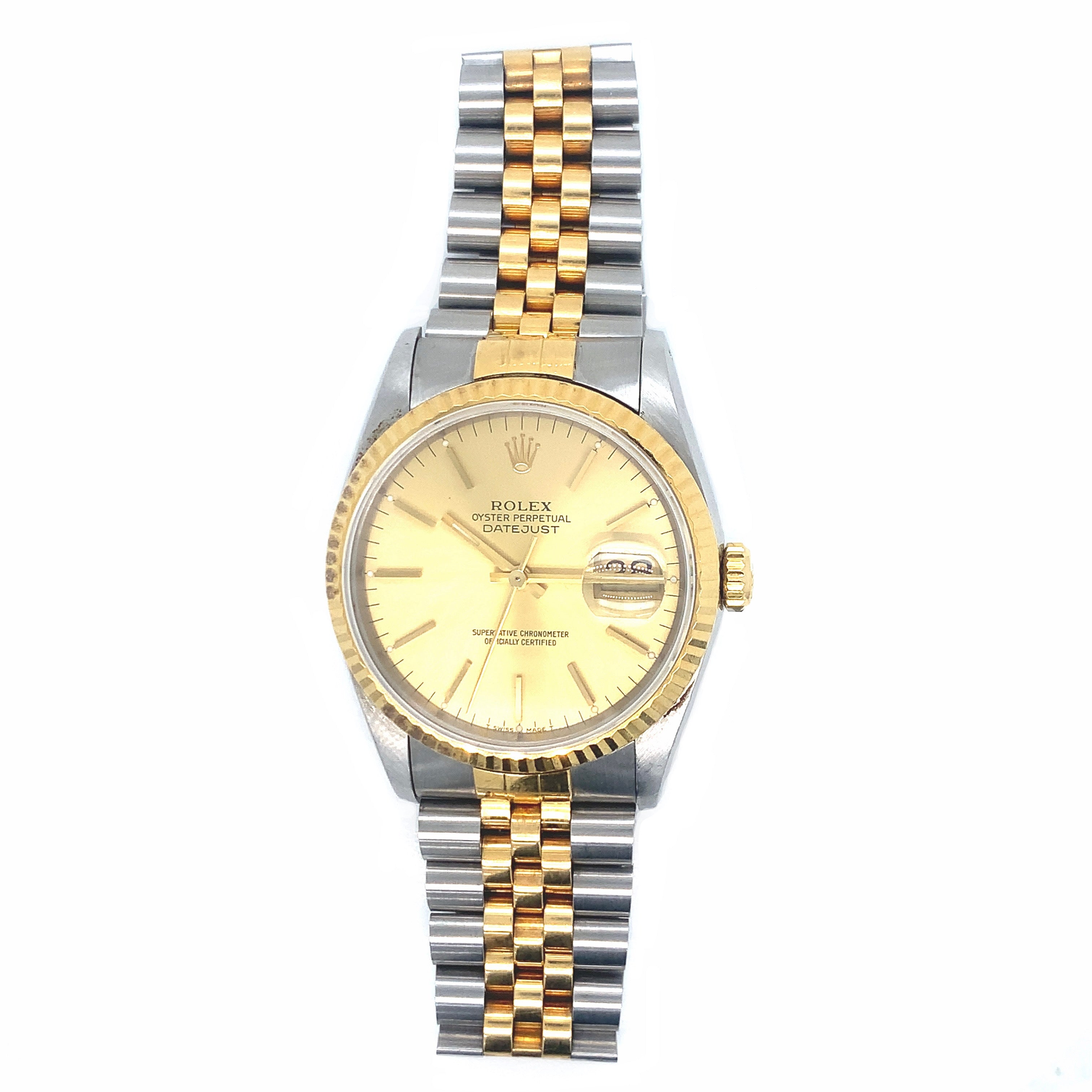 Rolex Oyster Perpetual Datejust 36 Champagne Dial Stainless Steel  18k  Yellow Gold Jubilee Bracelet Automatic Watch in Metallic  Lyst