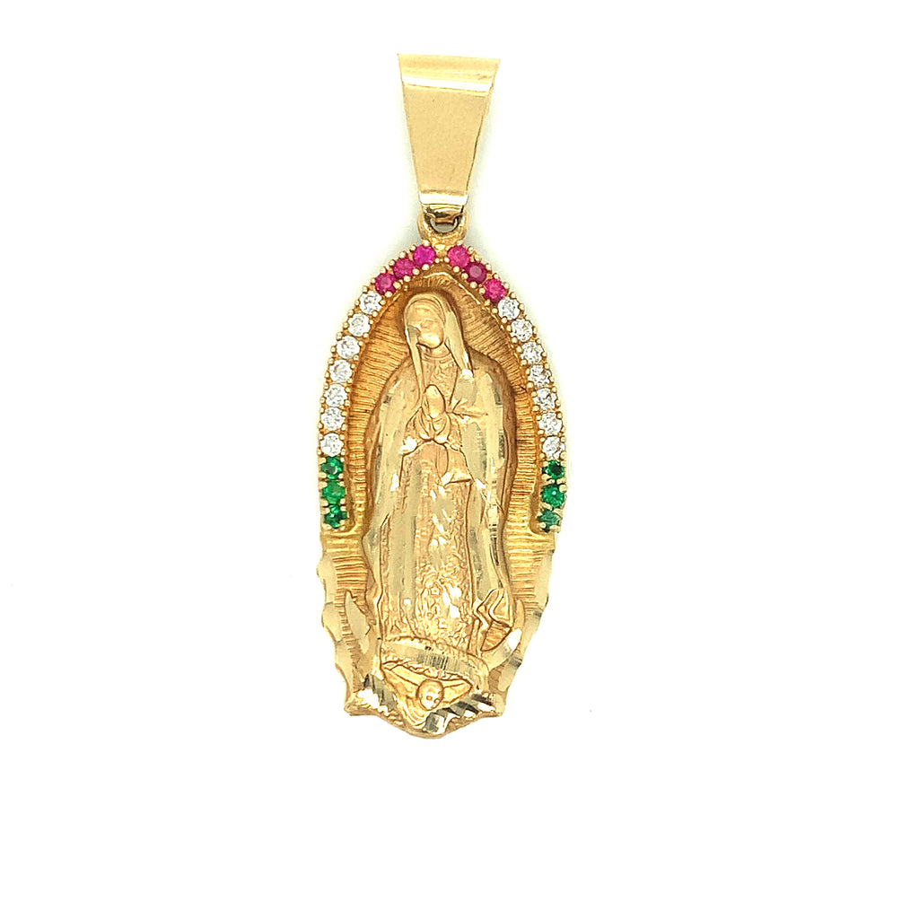 14K Yellow Gold Our Lady Guadalupe Pendant