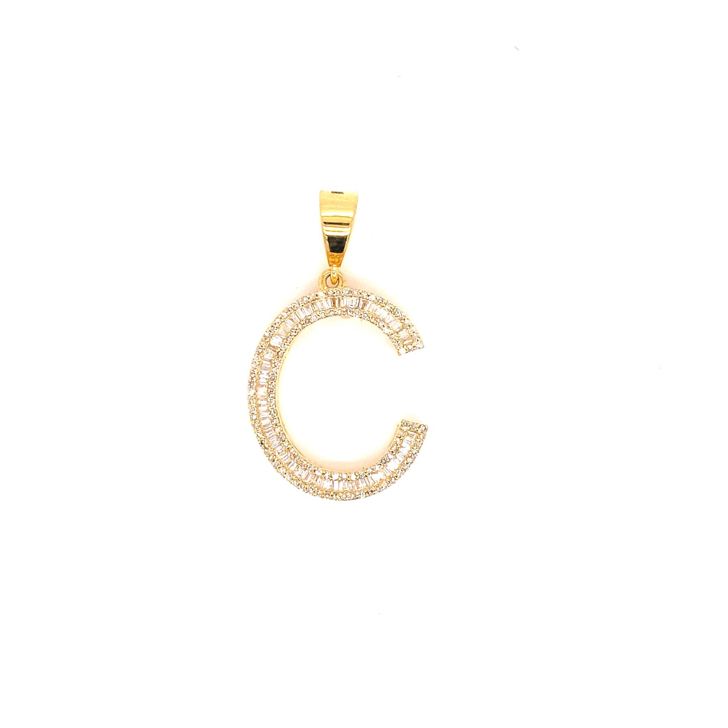 Letter C diamond initial pendant.