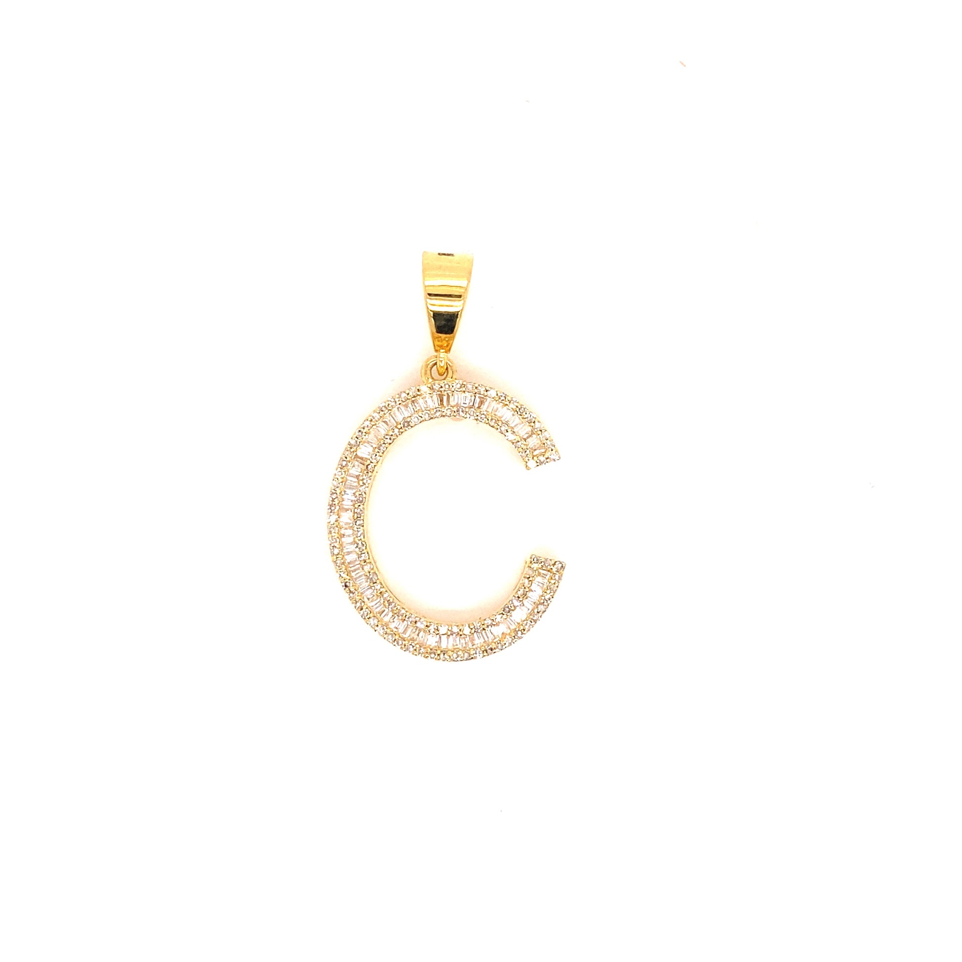 Letter C diamond initial pendant.