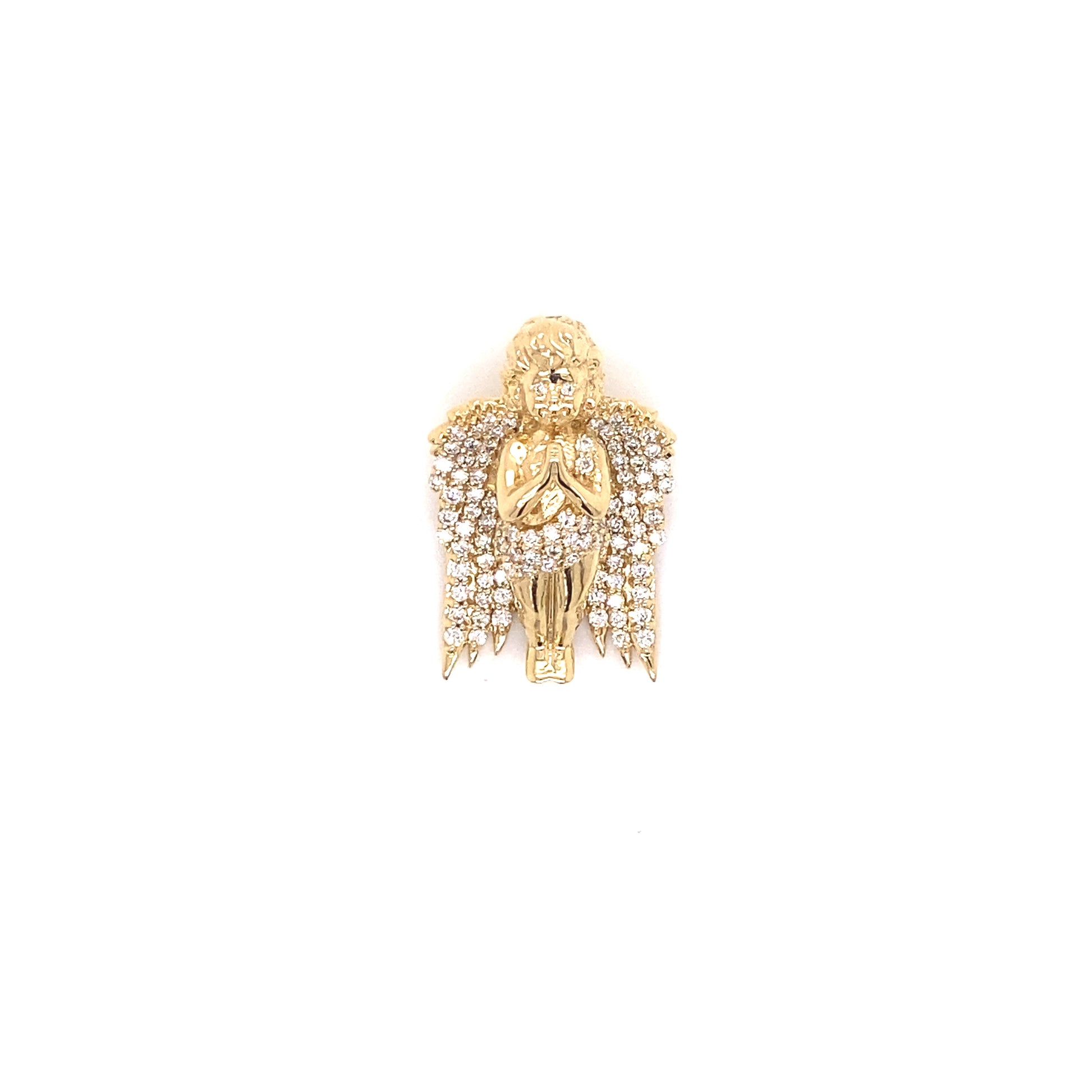 14K Cherub Angel Diamond Pendant