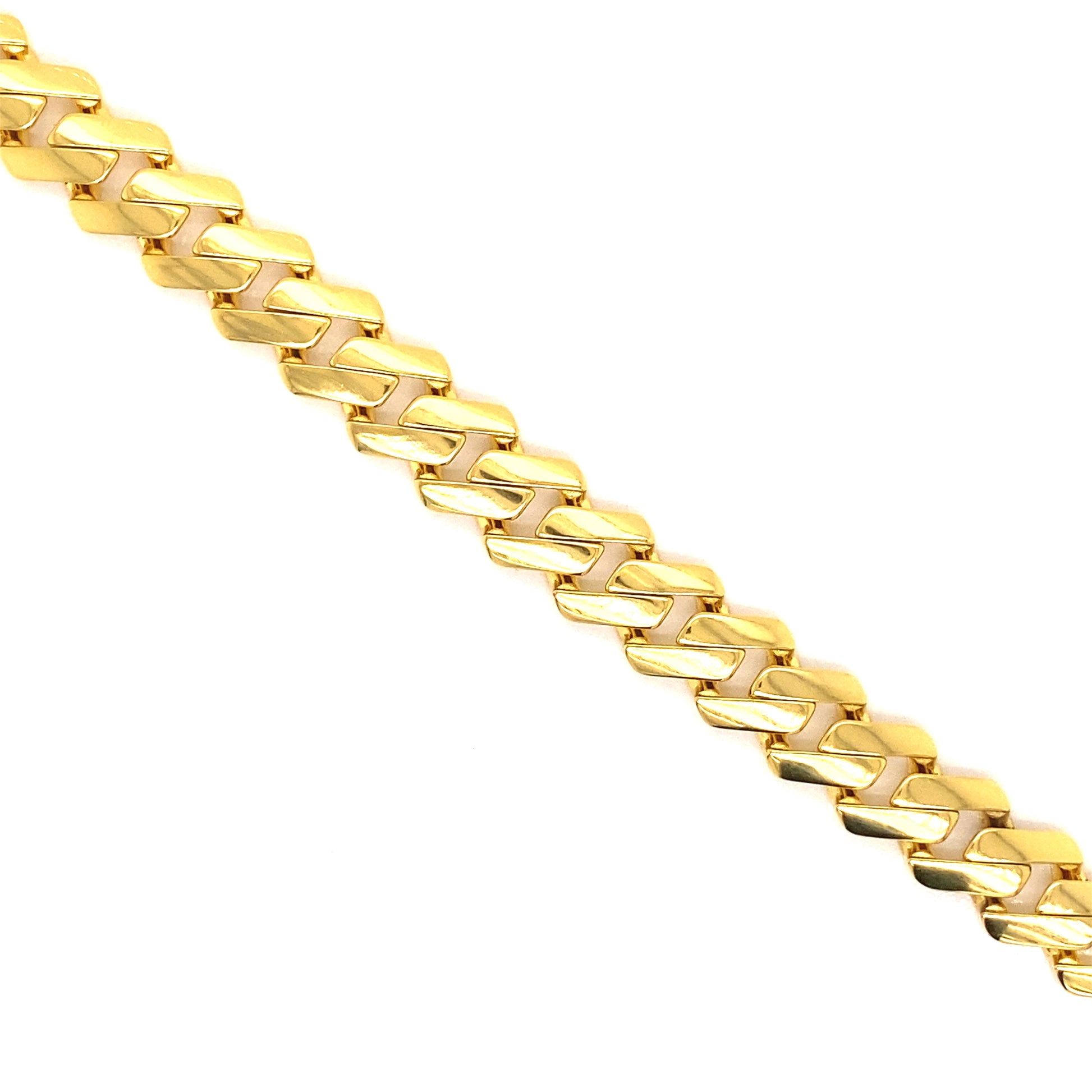 Yellow gold Cuban links.