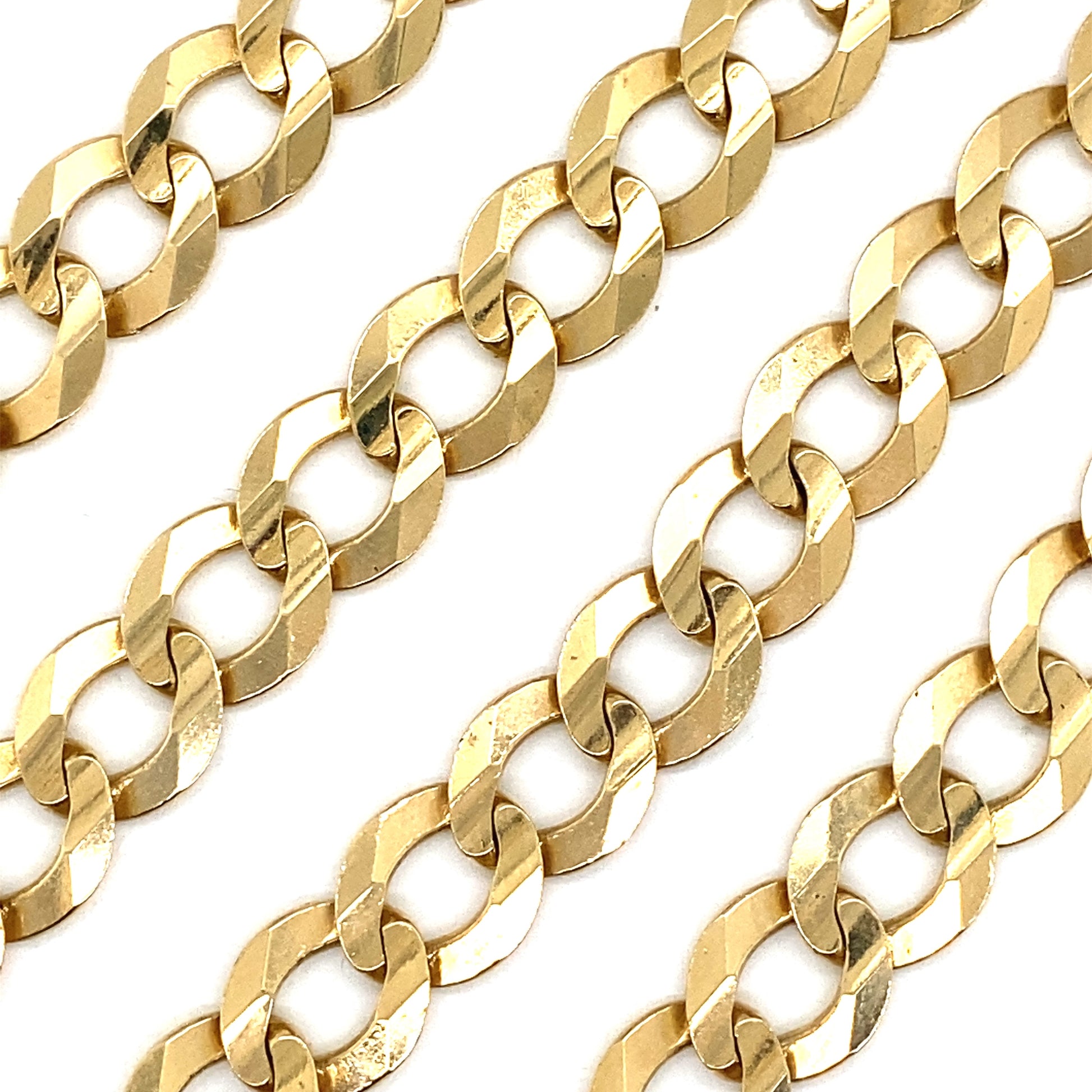 Necklace Real 18Kt Yellow Gold Filled Solid 10mm Curb Cuban Chain 50 Cm 20 Inch - Foto 12