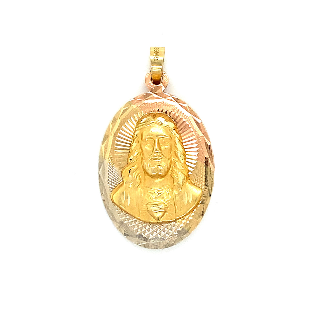 Two-Sided Jesus Mary Pendant 14k Gold – Rocco's Jewelry