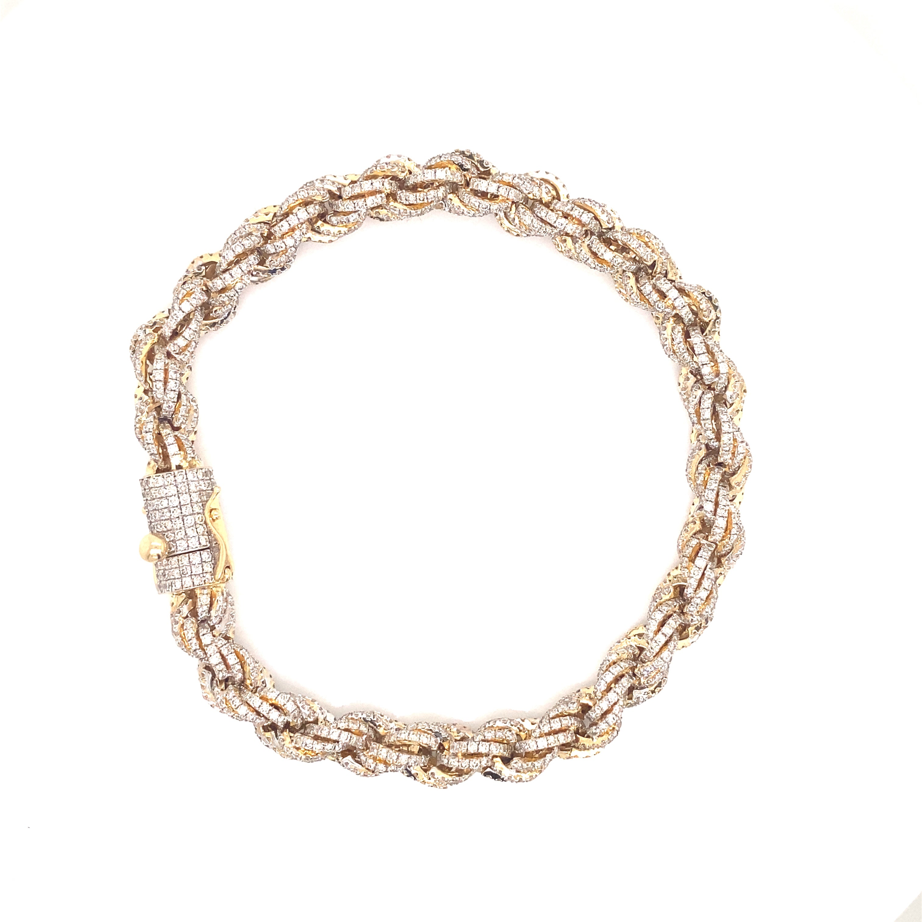 14K Yellow Gold 6mm Solid Diamond Cut Rope Link Bracelet Lobster Clasp 8-9  Inch - JFL Diamonds & Timepieces