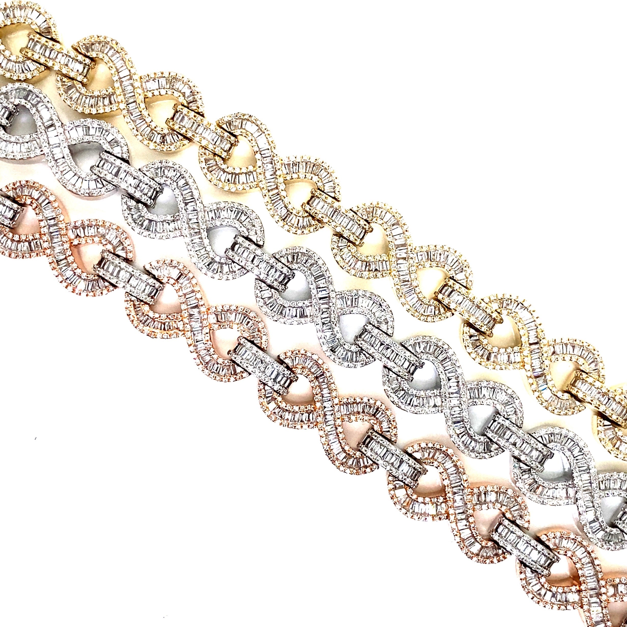 Men's Diamond Bracelet 1/2 ct tw Round-cut 10K Yellow Gold 8.5