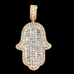 white gold jumbo baguette diamond hamsa pendant
