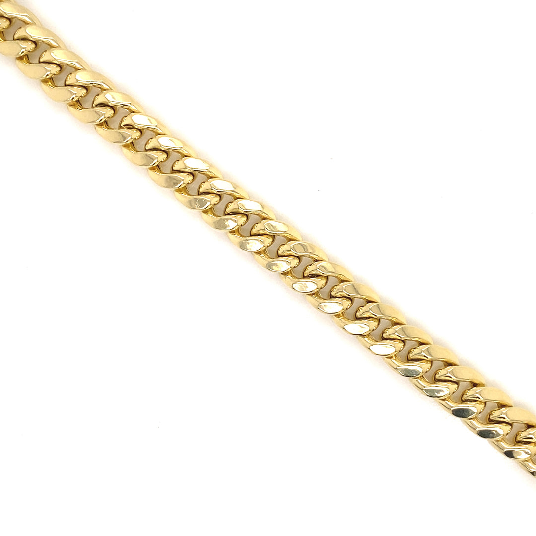 14k Yellow Gold Semi-solid Miami Cuban Curb Necklace/bracelet 