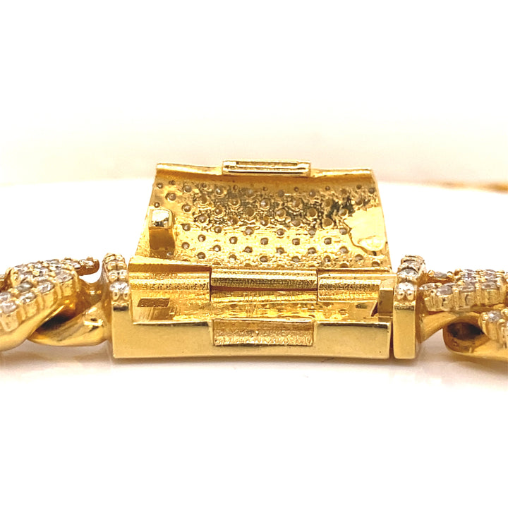 Lock for Cuban Link chain in yellow gold,